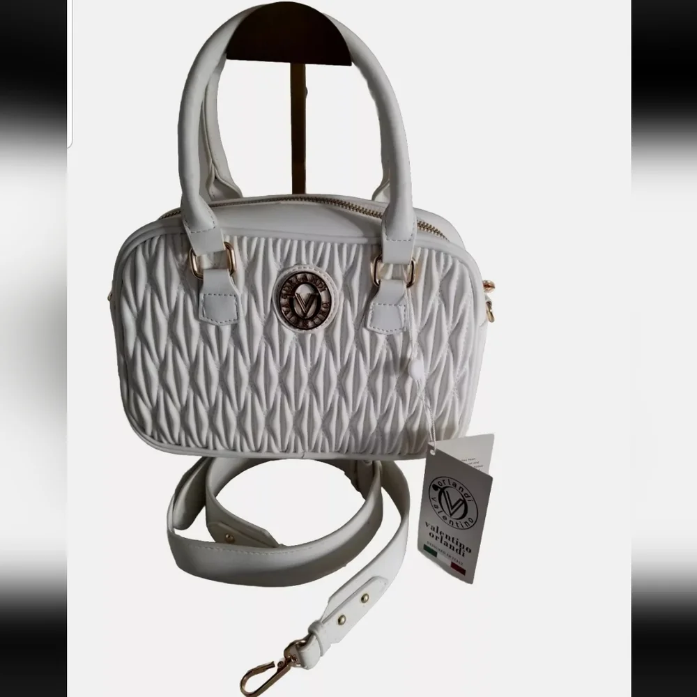 NWT - Valentino Orlandi White Satchel Crossbody Handbag